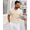 image:imageAlimens amp Gentle Mens Knitted Polo Shirts V Neck Collared Shirts for GolfKhaki