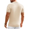 image:imageAlimens amp Gentle Mens Knitted Polo Shirts V Neck Collared Shirts for GolfKhaki