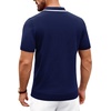 image:imageAlimens amp Gentle Mens Knitted Polo Shirts V Neck Collared Shirts for GolfNavy Blue