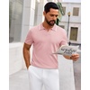 image:imageAlimens amp Gentle Mens Knitted Polo Shirts V Neck Collared Shirts for GolfPink