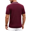 image:imageAlimens amp Gentle Mens Knitted Polo Shirts V Neck Collared Shirts for GolfWine Red