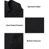 image:imageAlimens amp Gentle Mens Linen Textured Shirt Long Sleeve Summer Beach TopsBlack