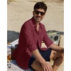 image:imageAlimens amp Gentle Mens Linen Textured Shirt Long Sleeve Summer Beach TopsBurgundy