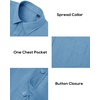 image:imageAlimens amp Gentle Mens Linen Textured Shirt Long Sleeve Summer Beach TopsDusty Blue