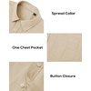 image:imageAlimens amp Gentle Mens Linen Textured Shirt Long Sleeve Summer Beach TopsKhaki