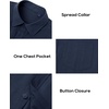 image:imageAlimens amp Gentle Mens Linen Textured Shirt Long Sleeve Summer Beach TopsNavy Blue