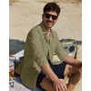 image:imageAlimens amp Gentle Mens Linen Textured Shirt Long Sleeve Summer Beach TopsOlive Green