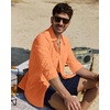 image:imageAlimens amp Gentle Mens Linen Textured Shirt Long Sleeve Summer Beach TopsOrange