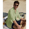 image:imageAlimens amp Gentle Mens Linen Textured Shirt Long Sleeve Summer Beach TopsSage Green
