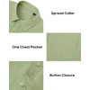 image:imageAlimens amp Gentle Mens Linen Textured Shirt Long Sleeve Summer Beach TopsSage Green