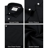 image:imageAlimens amp Gentle Mens Oxford Shirt Stretch Long Sleeve Button Down ShirtsBlack