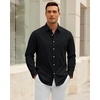 image:imageAlimens amp Gentle Mens Oxford Shirt Stretch Long Sleeve Button Down ShirtsBlack