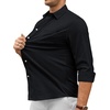 image:imageAlimens amp Gentle Mens Oxford Shirt Stretch Long Sleeve Button Down ShirtsBlack