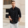 image:imageAlimens amp Gentle Mens Oxford Shirt Stretch Long Sleeve Button Down ShirtsBlack