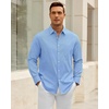 image:imageAlimens amp Gentle Mens Oxford Shirt Stretch Long Sleeve Button Down ShirtsBlue