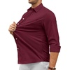 image:imageAlimens amp Gentle Mens Oxford Shirt Stretch Long Sleeve Button Down ShirtsBurgundy