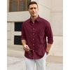 image:imageAlimens amp Gentle Mens Oxford Shirt Stretch Long Sleeve Button Down ShirtsBurgundy