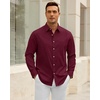 image:imageAlimens amp Gentle Mens Oxford Shirt Stretch Long Sleeve Button Down ShirtsBurgundy