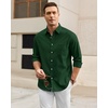 image:imageAlimens amp Gentle Mens Oxford Shirt Stretch Long Sleeve Button Down ShirtsDark Green