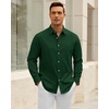 image:imageAlimens amp Gentle Mens Oxford Shirt Stretch Long Sleeve Button Down ShirtsDark Green
