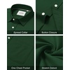image:imageAlimens amp Gentle Mens Oxford Shirt Stretch Long Sleeve Button Down ShirtsDark Green