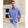 image:imageAlimens amp Gentle Mens Oxford Shirt Stretch Long Sleeve Button Down ShirtsDenim Blue