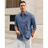 image:imageAlimens amp Gentle Mens Oxford Shirt Stretch Long Sleeve Button Down ShirtsDusty Blue