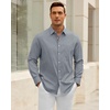 image:imageAlimens amp Gentle Mens Oxford Shirt Stretch Long Sleeve Button Down ShirtsGrey
