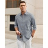 image:imageAlimens amp Gentle Mens Oxford Shirt Stretch Long Sleeve Button Down ShirtsGrey