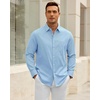 image:imageAlimens amp Gentle Mens Oxford Shirt Stretch Long Sleeve Button Down ShirtsLight Blue