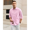image:imageAlimens amp Gentle Mens Oxford Shirt Stretch Long Sleeve Button Down ShirtsLight Pink