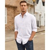 image:imageAlimens amp Gentle Mens Oxford Shirt Stretch Long Sleeve Button Down ShirtsWhite