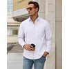 image:imageAlimens amp Gentle Mens Oxford Shirt Stretch Long Sleeve Button Down ShirtsWhite