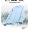 image:imageAlimens amp Gentle Mens Premium Dress Shirts  Mulberry Silk Modal Performance Wrinkle Free Button Down ShirtBlue