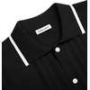 image:imageAlimens amp Gentle Mens Shirts Casual Button Down Shirts Beach Vintage Knit Short Sleeve Polo Shirt for Men03black