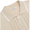 image:imageAlimens amp Gentle Mens Shirts Casual Button Down Shirts Beach Vintage Knit Short Sleeve Polo Shirt for Men08cream