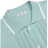 image:imageAlimens amp Gentle Mens Shirts Casual Button Down Shirts Beach Vintage Knit Short Sleeve Polo Shirt for Men09light Green