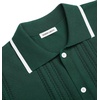 image:imageAlimens amp Gentle Mens Shirts Casual Button Down Shirts Beach Vintage Knit Short Sleeve Polo Shirt for Men12dark Green