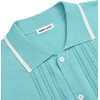 image:imageAlimens amp Gentle Mens Shirts Casual Button Down Shirts Beach Vintage Knit Short Sleeve Polo Shirt for Men13ice Green