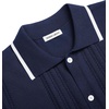 image:imageAlimens amp Gentle Mens Shirts Casual Button Down Shirts Beach Vintage Knit Short Sleeve Polo Shirt for Men15navy Blue