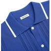 image:imageAlimens amp Gentle Mens Shirts Casual Button Down Shirts Beach Vintage Knit Short Sleeve Polo Shirt for Men16royal Blue