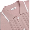 image:imageAlimens amp Gentle Mens Shirts Casual Button Down Shirts Beach Vintage Knit Short Sleeve Polo Shirt for Men17pink