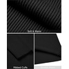 image:imageAlimens amp Gentle Mens Turtleneck Sweater Slim Fit Cable Knitted Casual Pullover Lightweight Ribbed Long Sleeve SweatersBlack