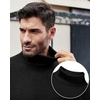 image:imageAlimens amp Gentle Mens Turtleneck Sweater Slim Fit Cable Knitted Casual Pullover Lightweight Ribbed Long Sleeve SweatersBlack