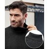 image:imageAlimens amp Gentle Mens Turtleneck Sweater Slim Fit Cable Knitted Casual Pullover Lightweight Ribbed Long Sleeve SweatersDark Grey