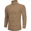 image:imageAlimens amp Gentle Mens Turtleneck Sweater Slim Fit Cable Knitted Casual Pullover Lightweight Ribbed Long Sleeve SweatersKhaki