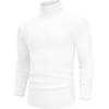 image:imageAlimens amp Gentle Mens Turtleneck Sweater Slim Fit Cable Knitted Casual Pullover Lightweight Ribbed Long Sleeve SweatersWhite