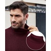 image:imageAlimens amp Gentle Mens Turtleneck Sweater Slim Fit Cable Knitted Casual Pullover Lightweight Ribbed Long Sleeve SweatersWine Red