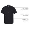 image:imageAlimens amp Gentle Short Sleeve Fishing Shirt Wicking Fabric Sun Protection Casual Button Down ShirtsBlack