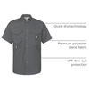 image:imageAlimens amp Gentle Short Sleeve Fishing Shirt Wicking Fabric Sun Protection Casual Button Down ShirtsDark Grey